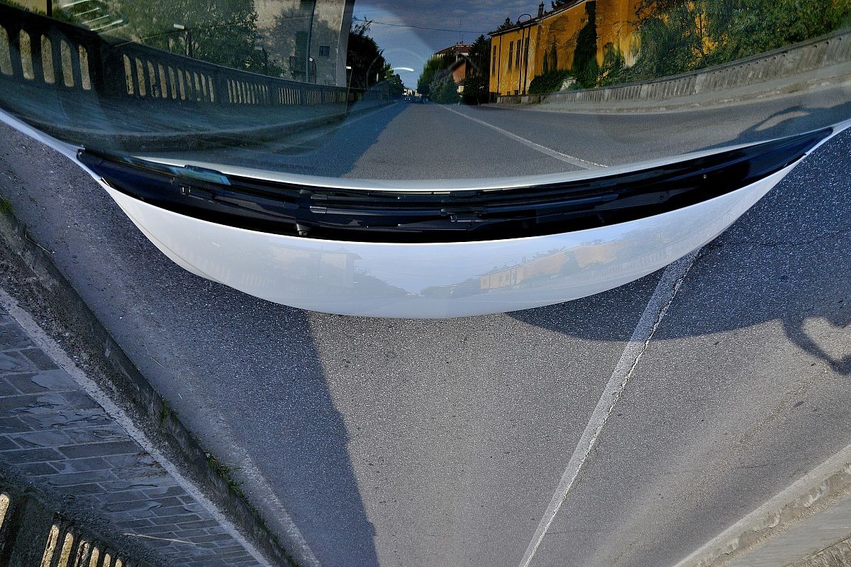 reflected upside down on the bridge