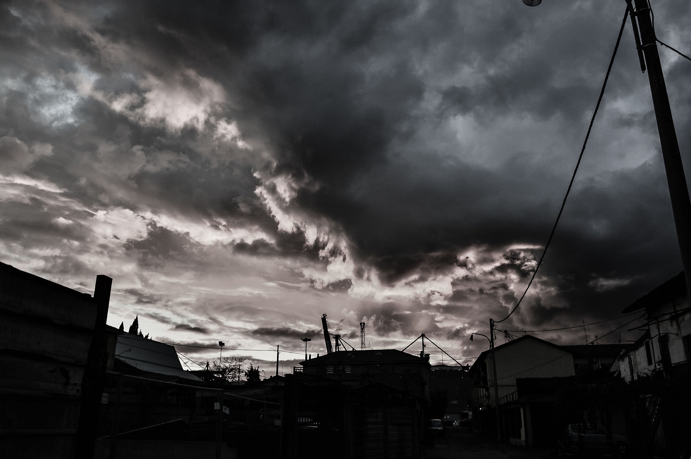 tramonto in bianco e nero