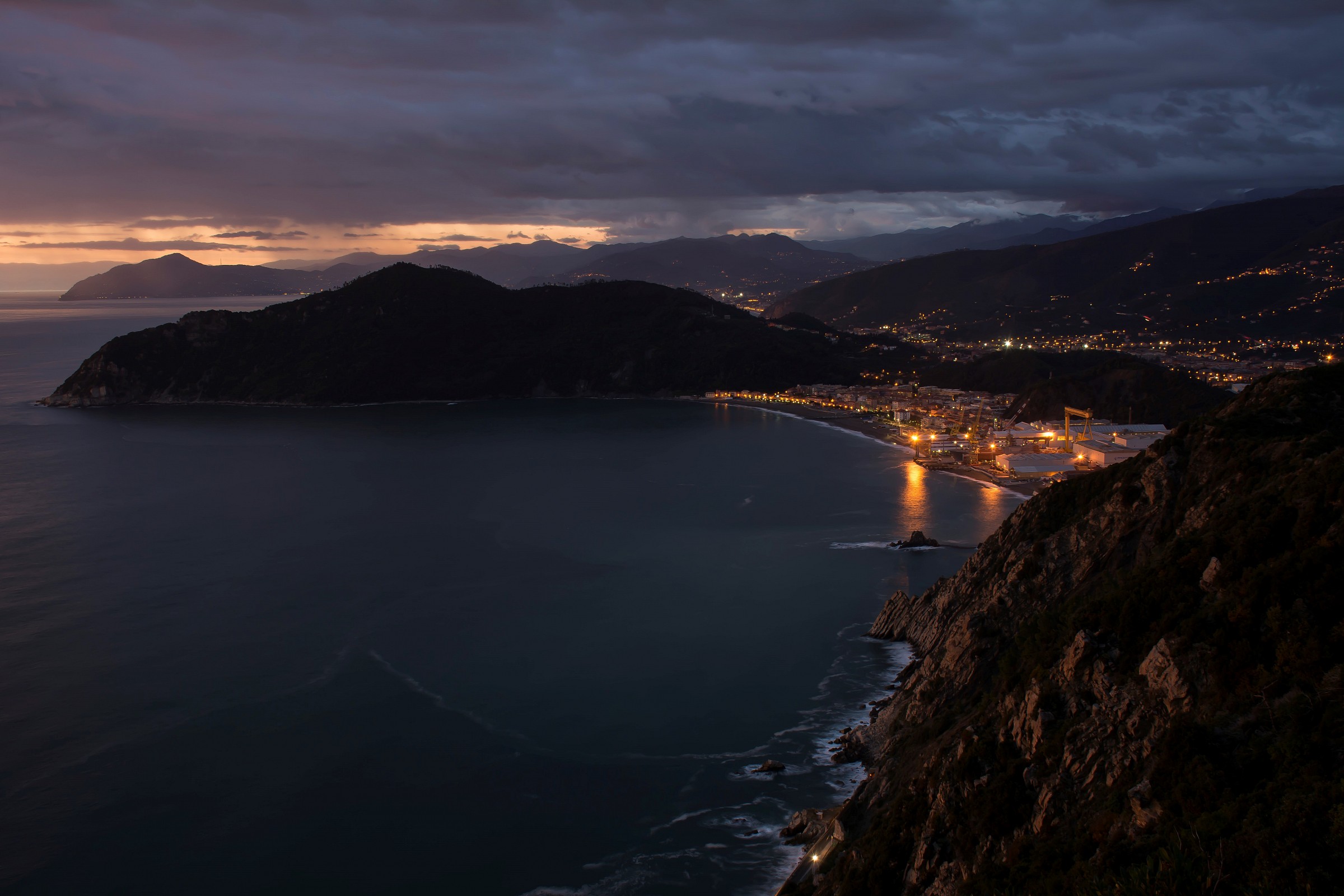 View from Punta Baffe blue hour