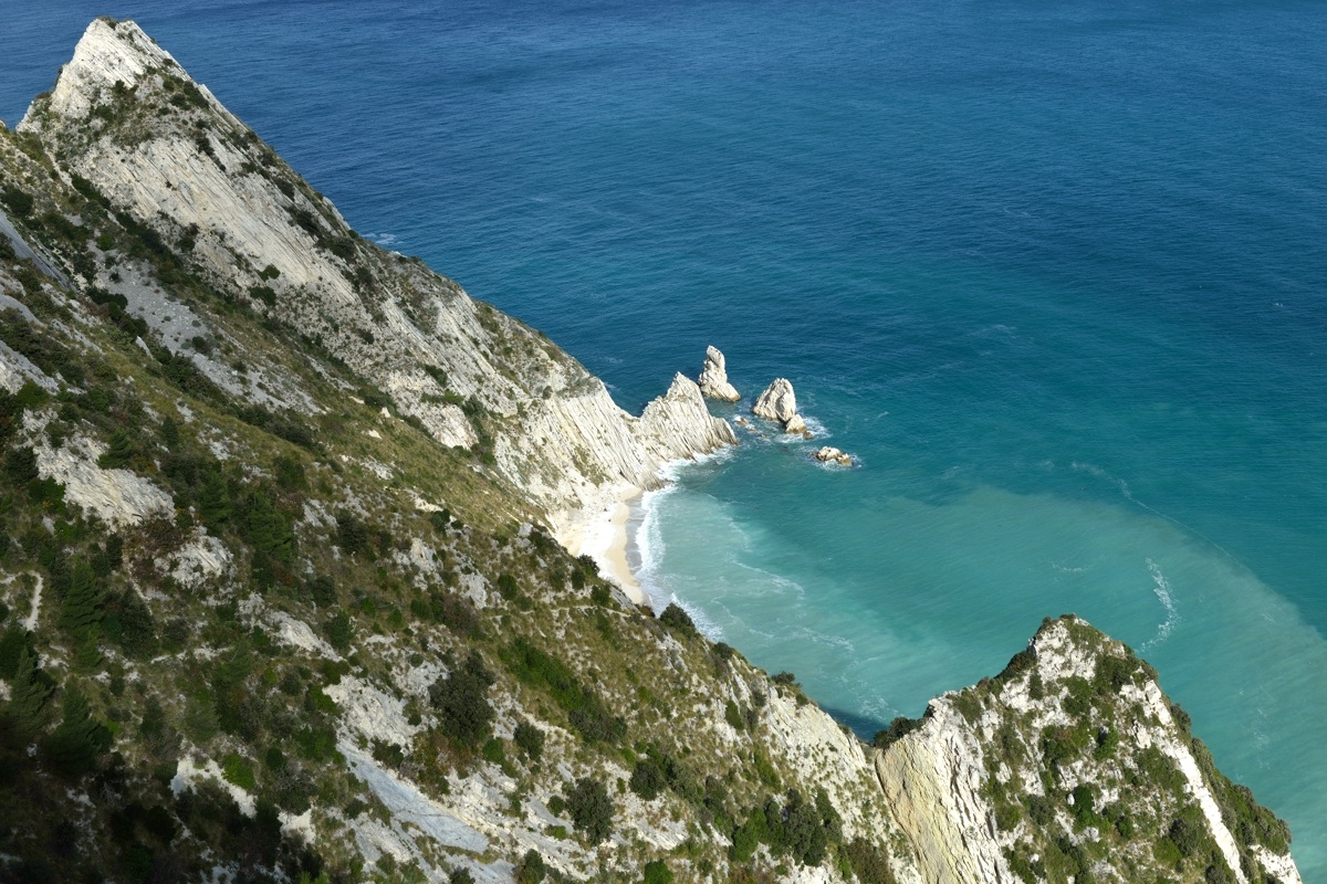 Riviera del Conero beach of the two sisters