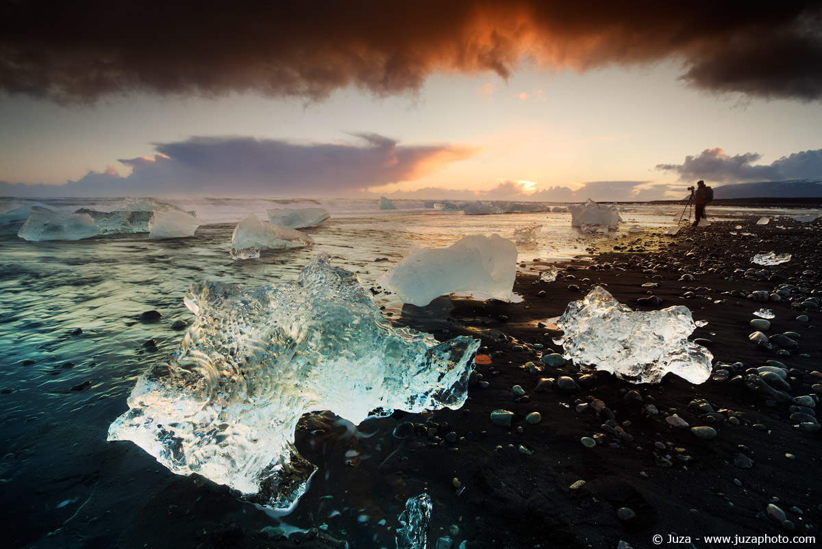 Jokulsarlon al tramonto