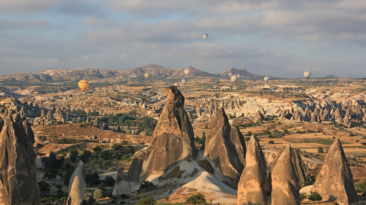 Hot air balloons in Cappadocia, Turkey.