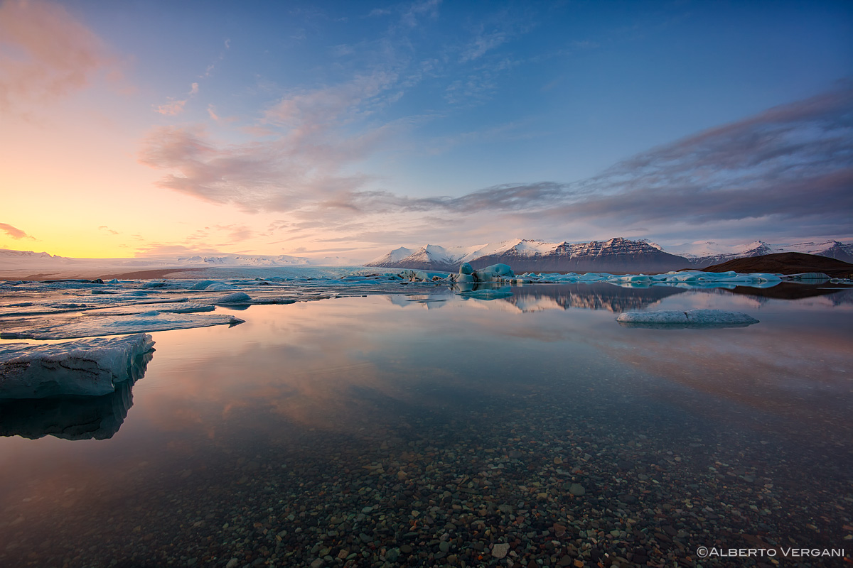 Last light at Jokulsarlon