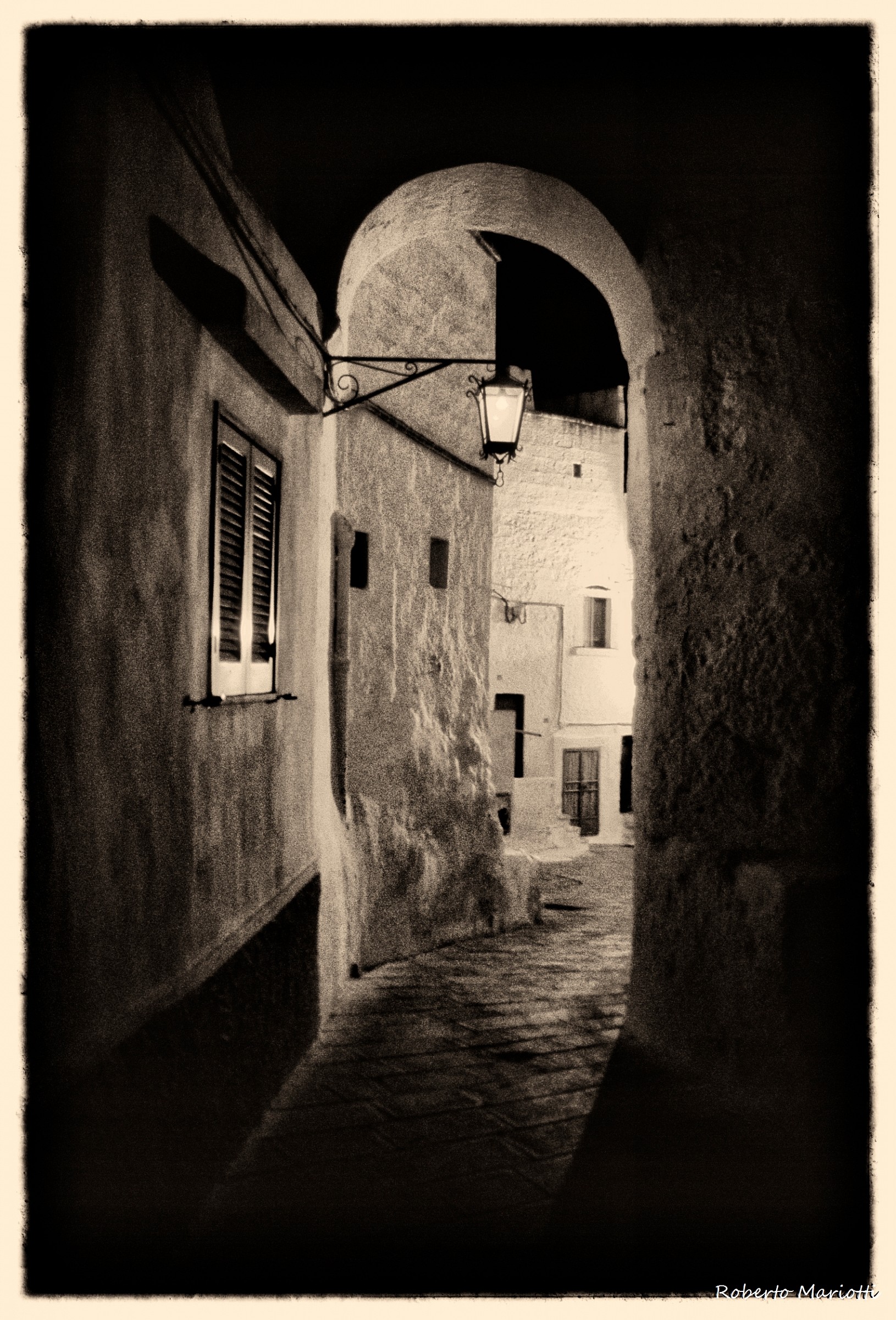 Ostuni by night B&W