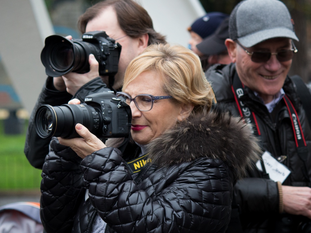 beautiful photographer in action