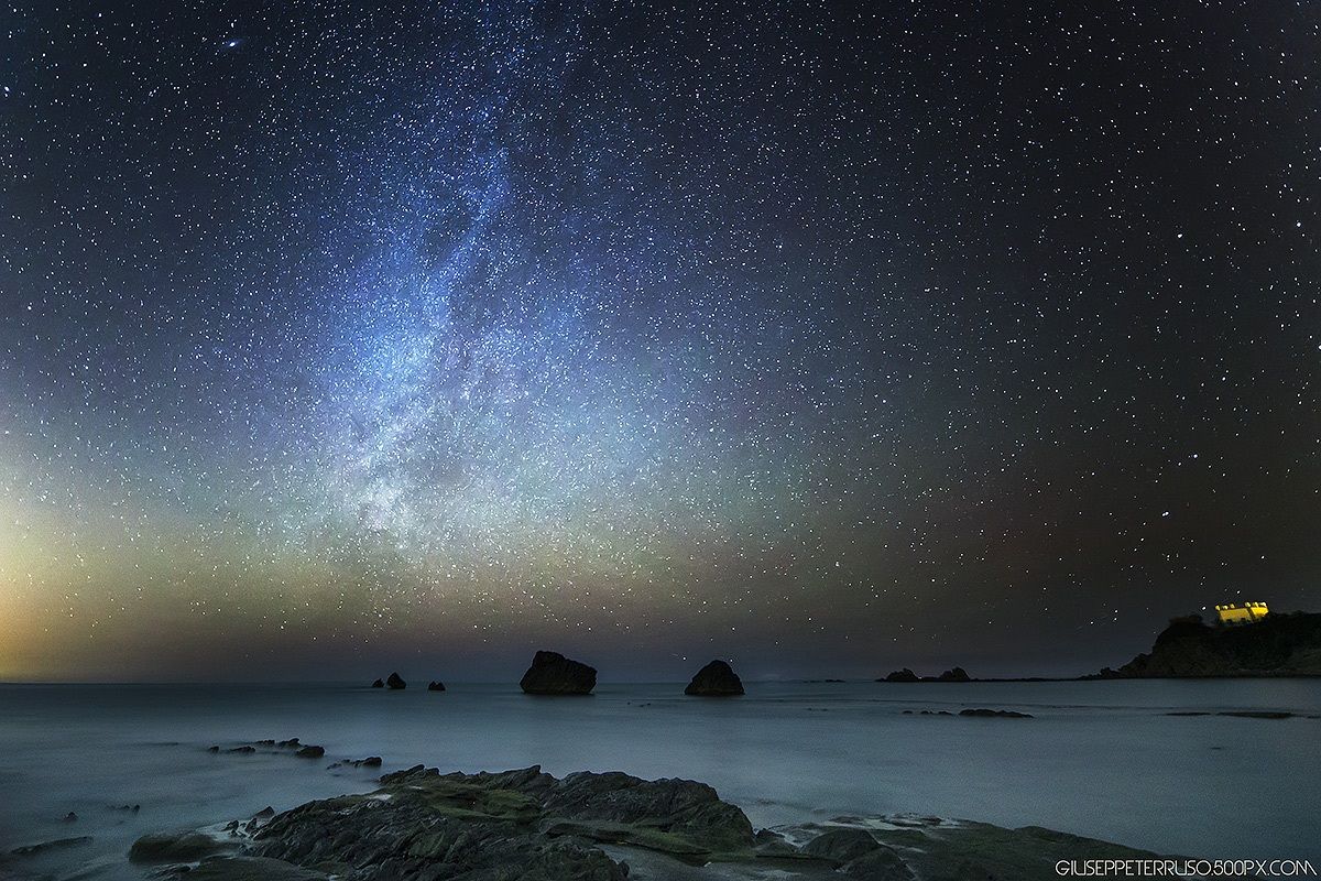 Milky way above the cefalù