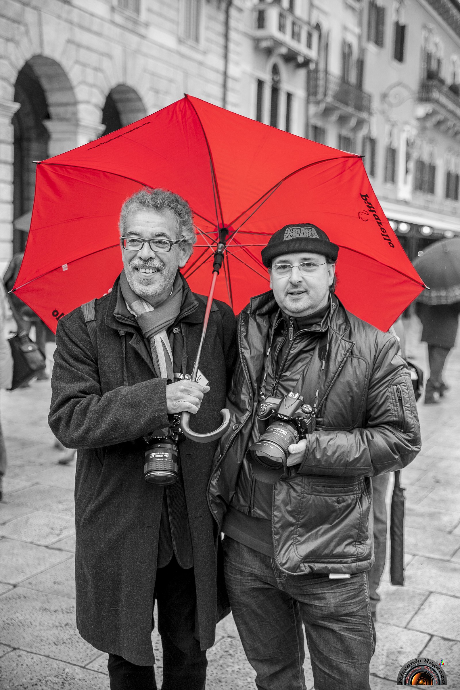 two hearts and an umbrella