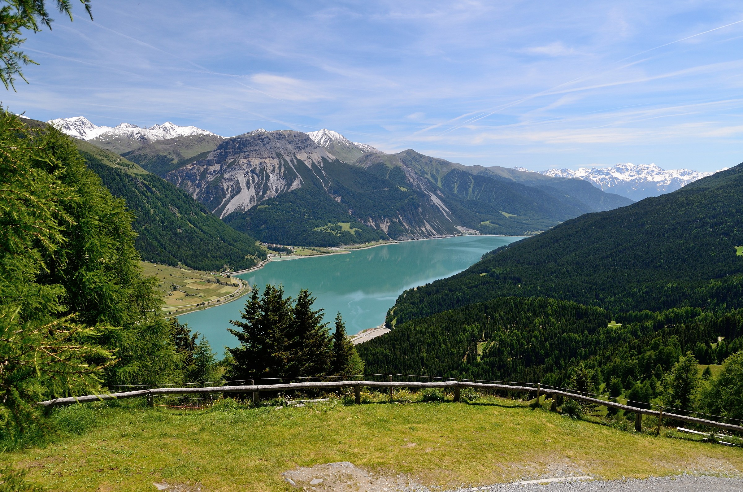 Reschensee from Malga Resia