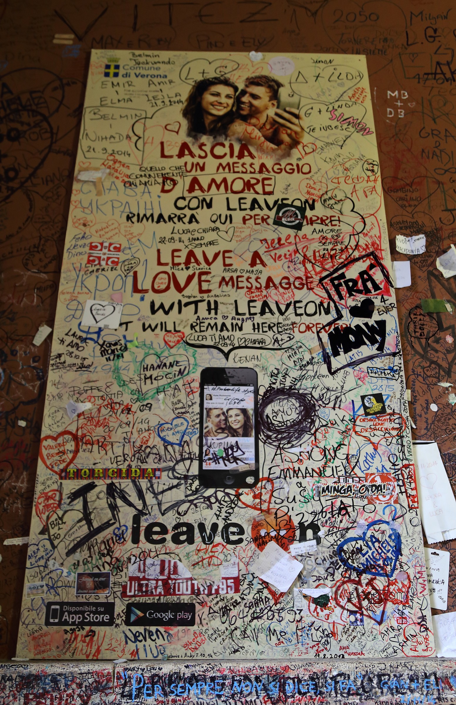 La stele dell'amore (casa di Giulietta a Verona)