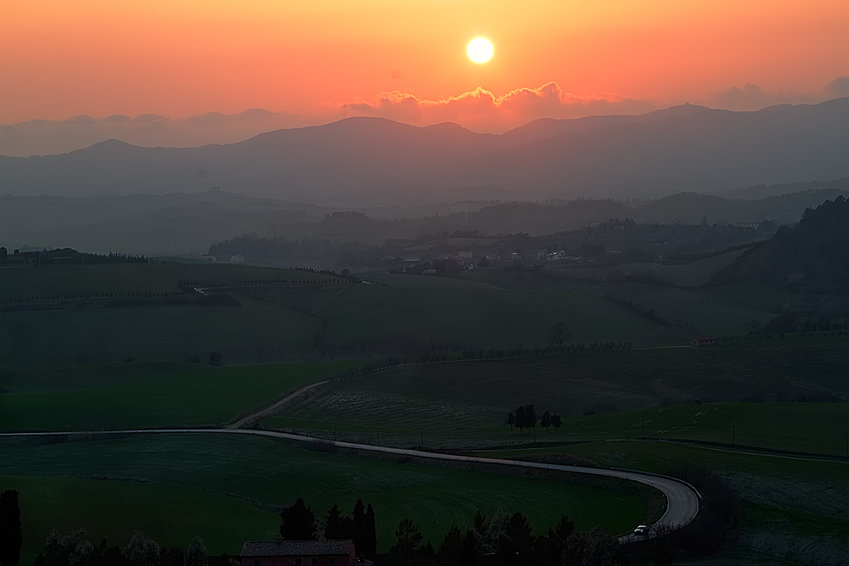 sunset in Tuscany