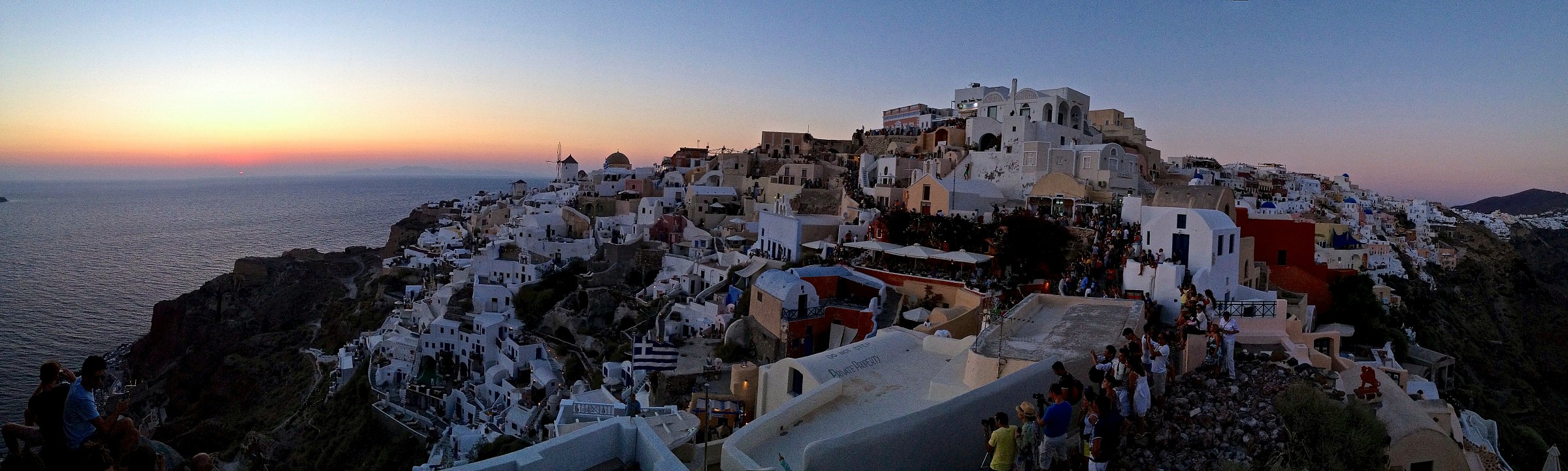 Oia sunset panorama