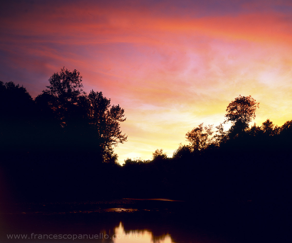 Special sunset on the banks of the river (Stura di Demonte -...