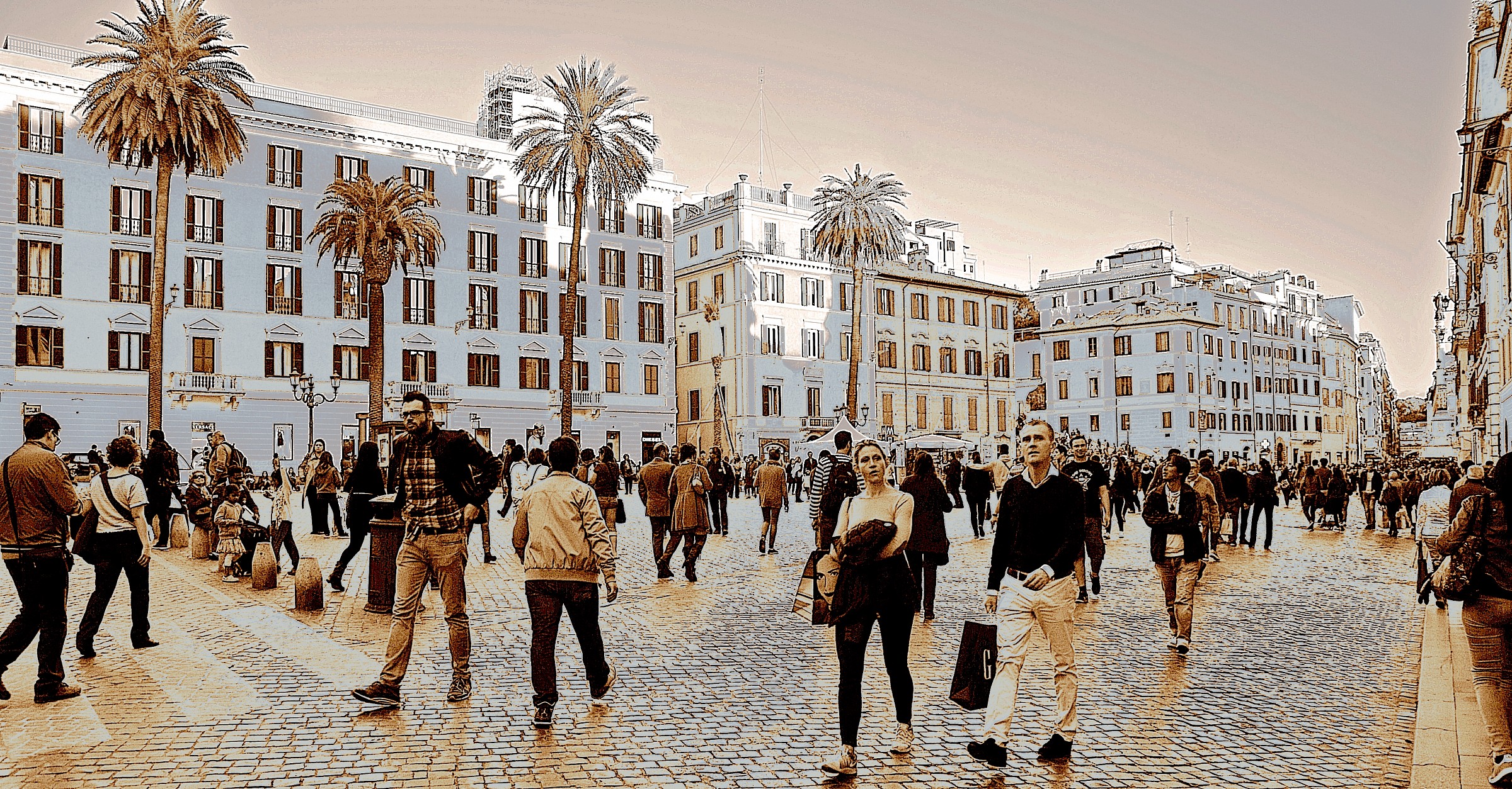 Walk to the Spanish Steps (Rome)
