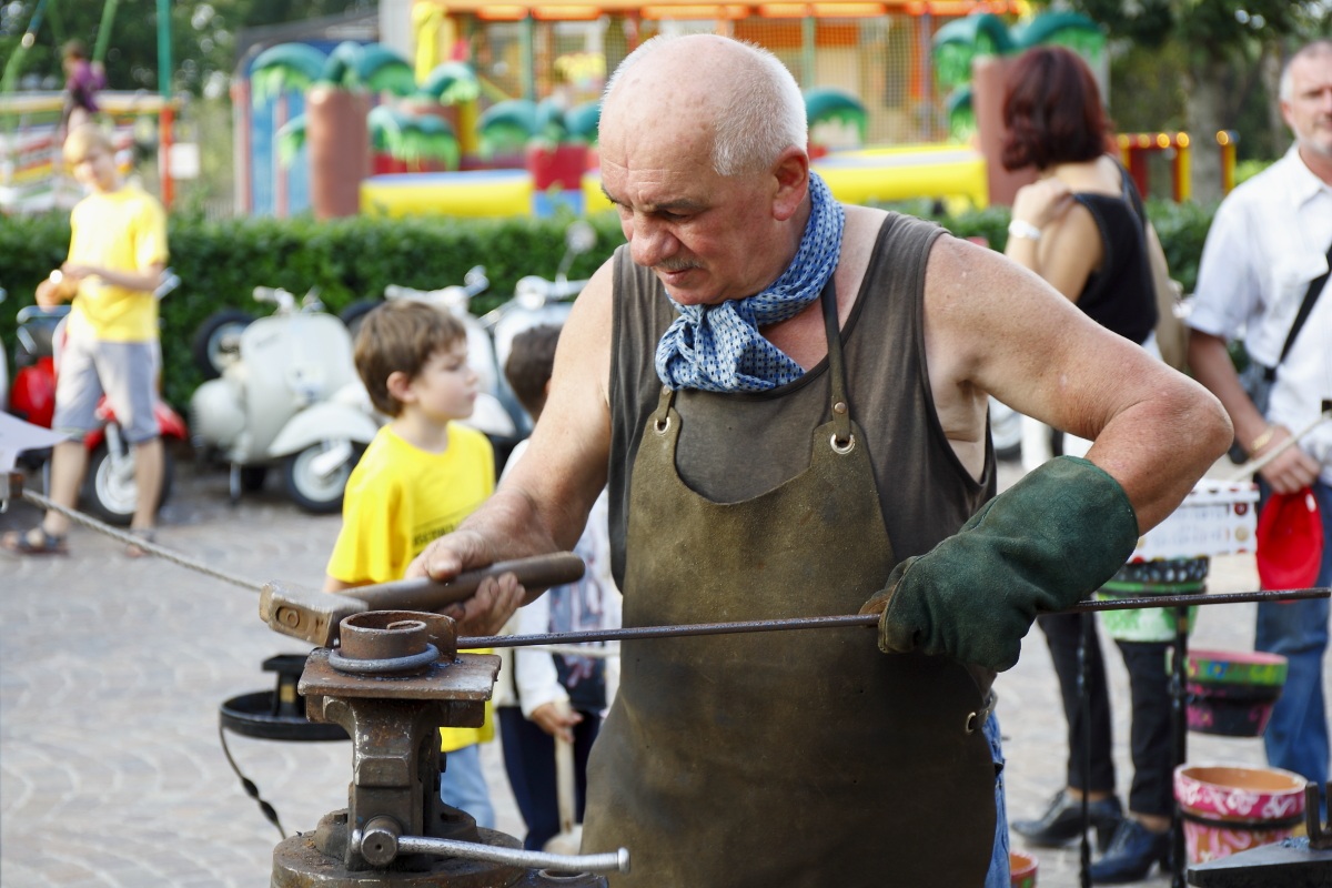 The skilled hands of the blacksmith