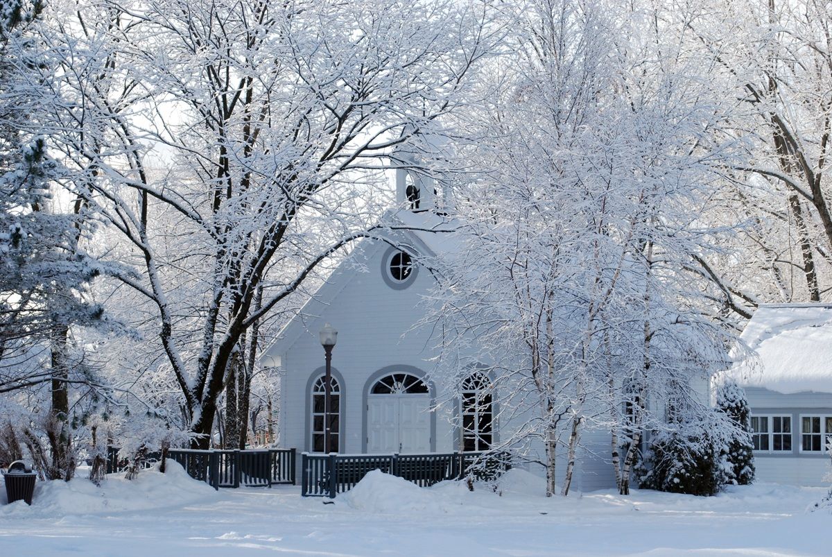 Church after snowstorm