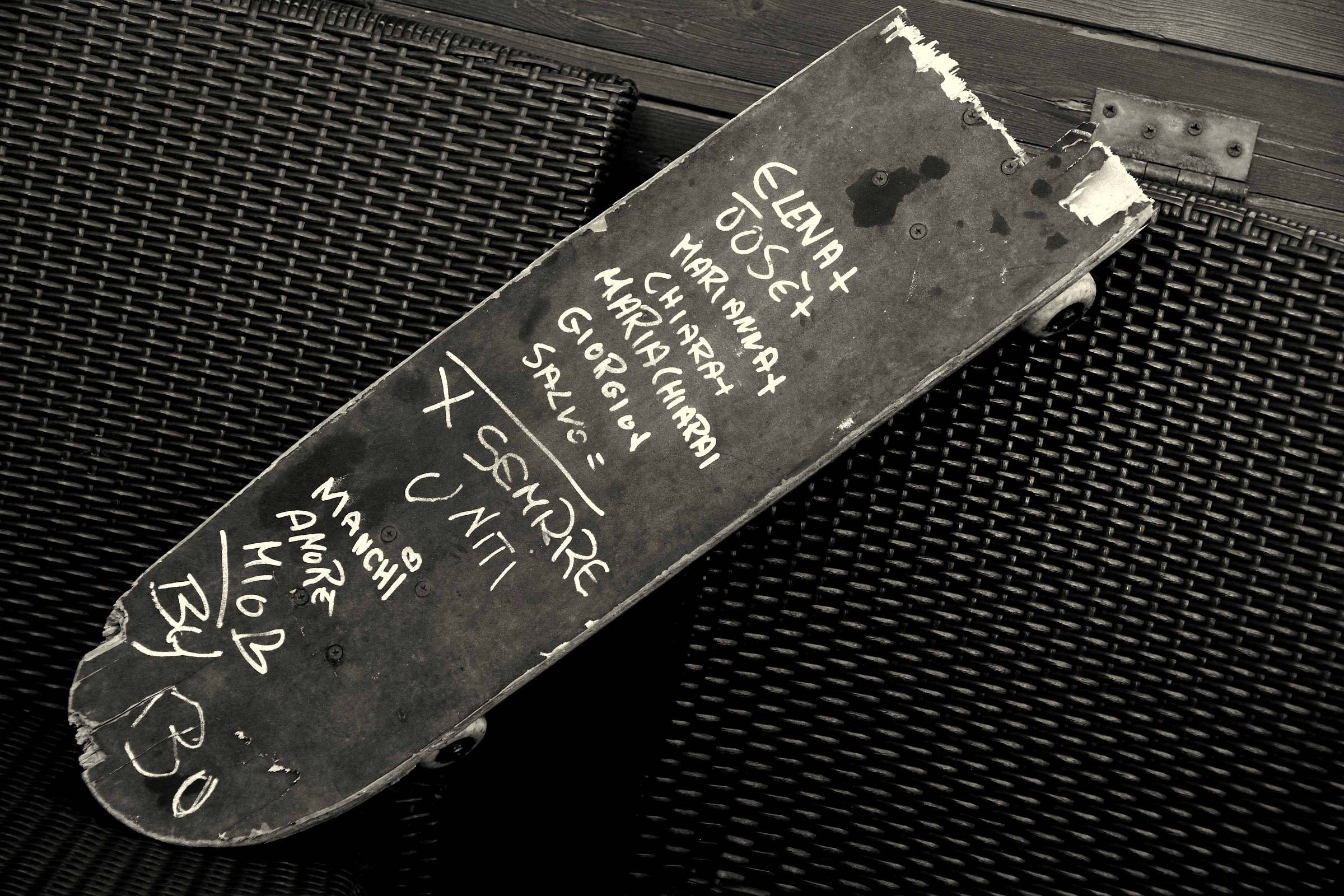 Skateboard with dedication