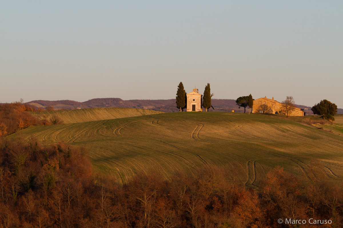 The Chapel of Vitaleta at sunset
