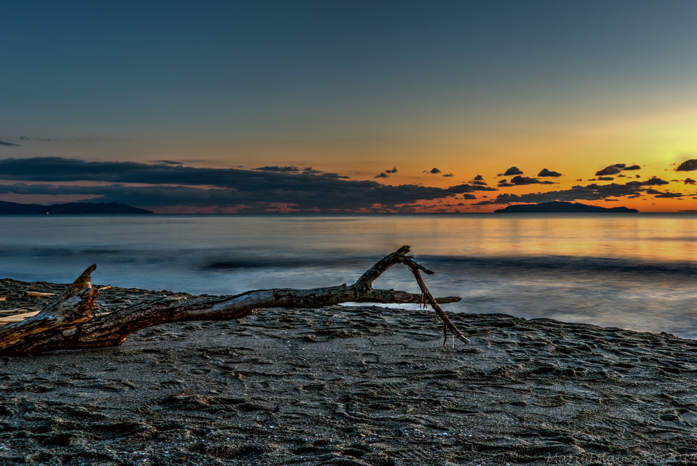 Tramonto d'inverno in Maremma