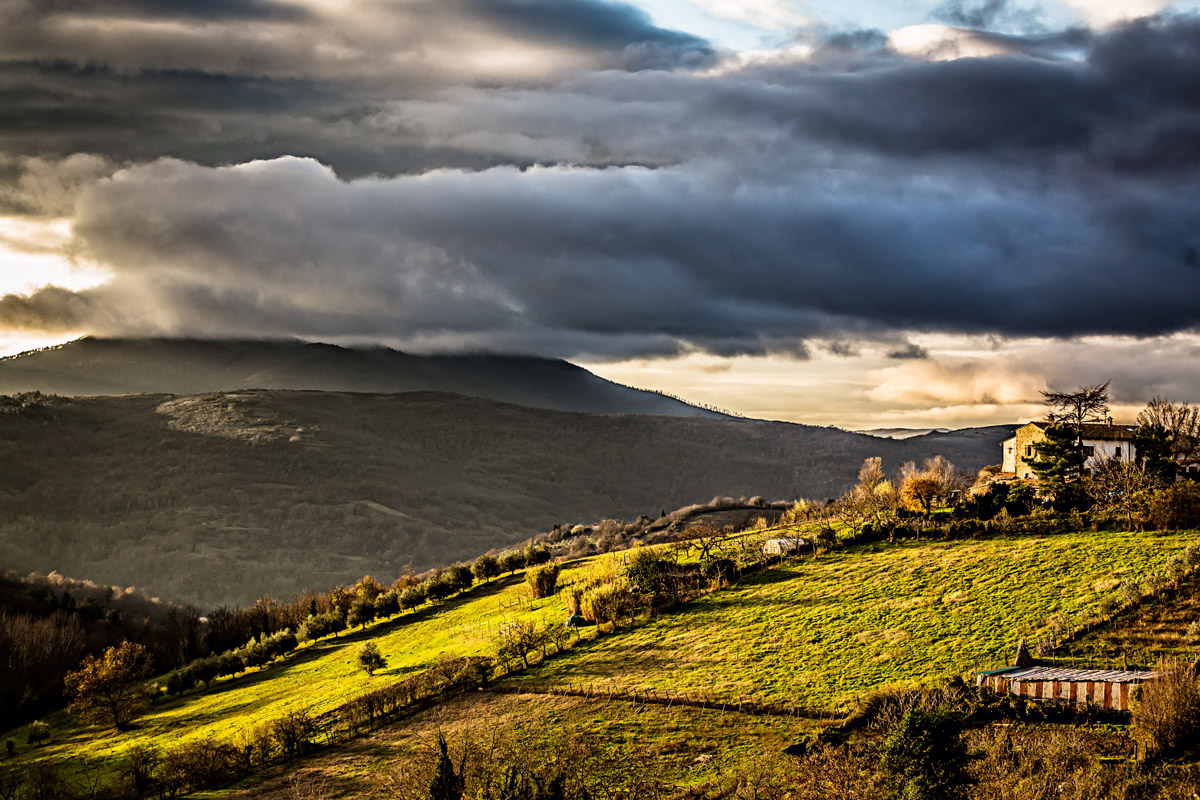 Tuscan countryside with Monte Morello