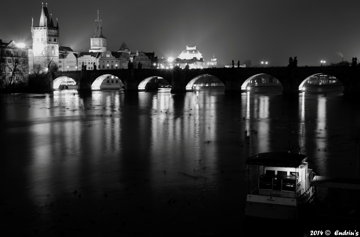 Charles Bridge at night