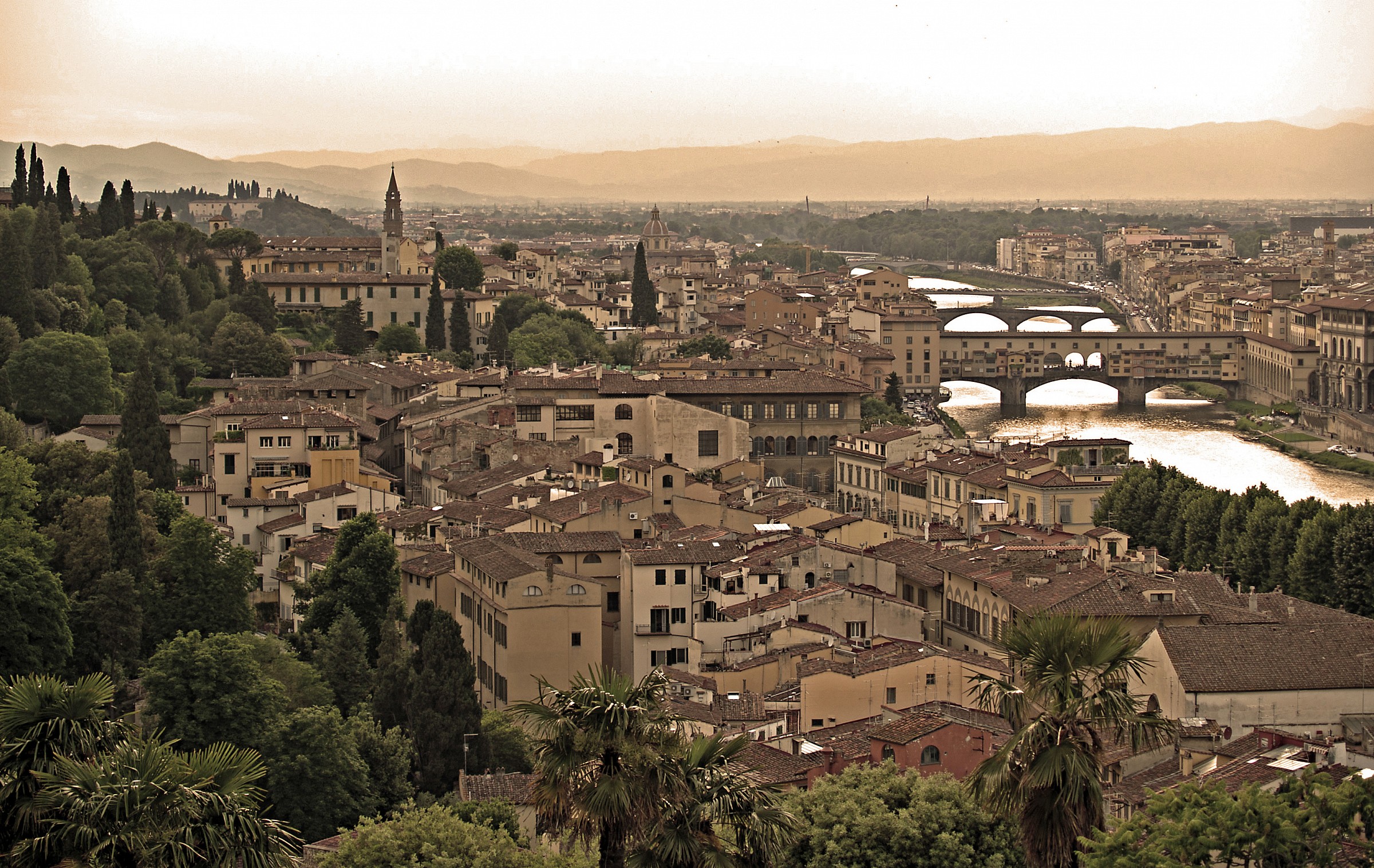 Flows slowly towards the sea