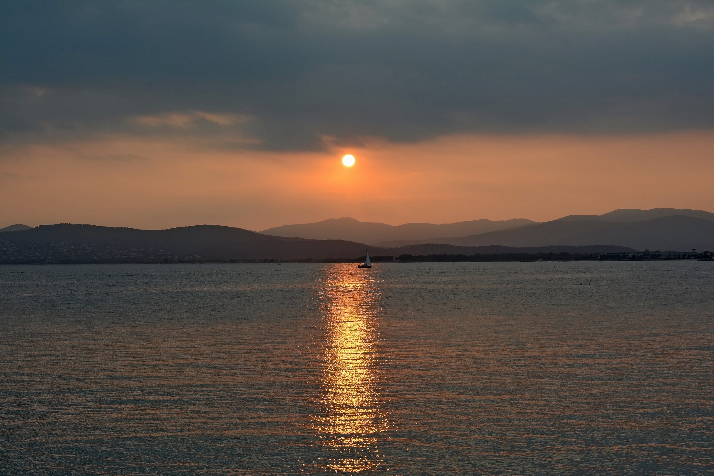 Winter sunset in the Cote d'Azur