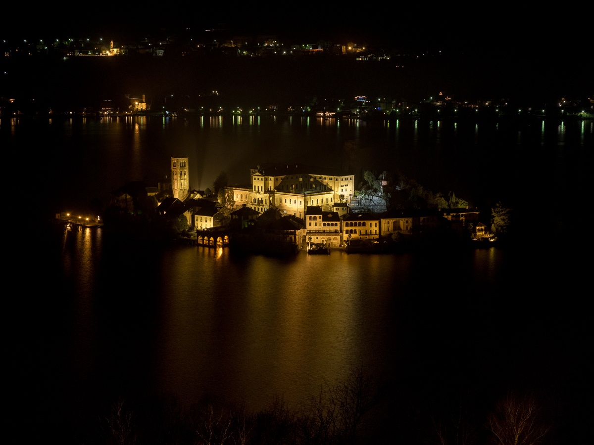 Orta San Giulio Island view from the Sacred Mountain