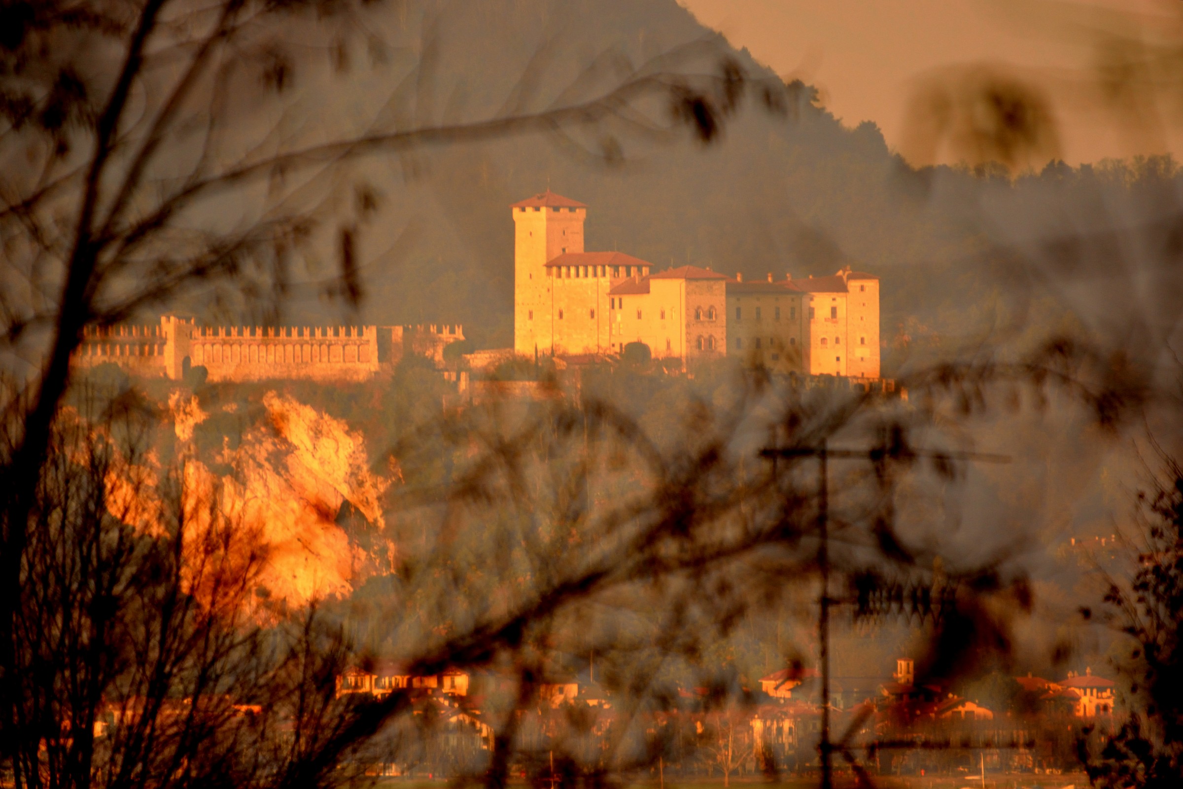 Rock of Angera from Dormelletto
