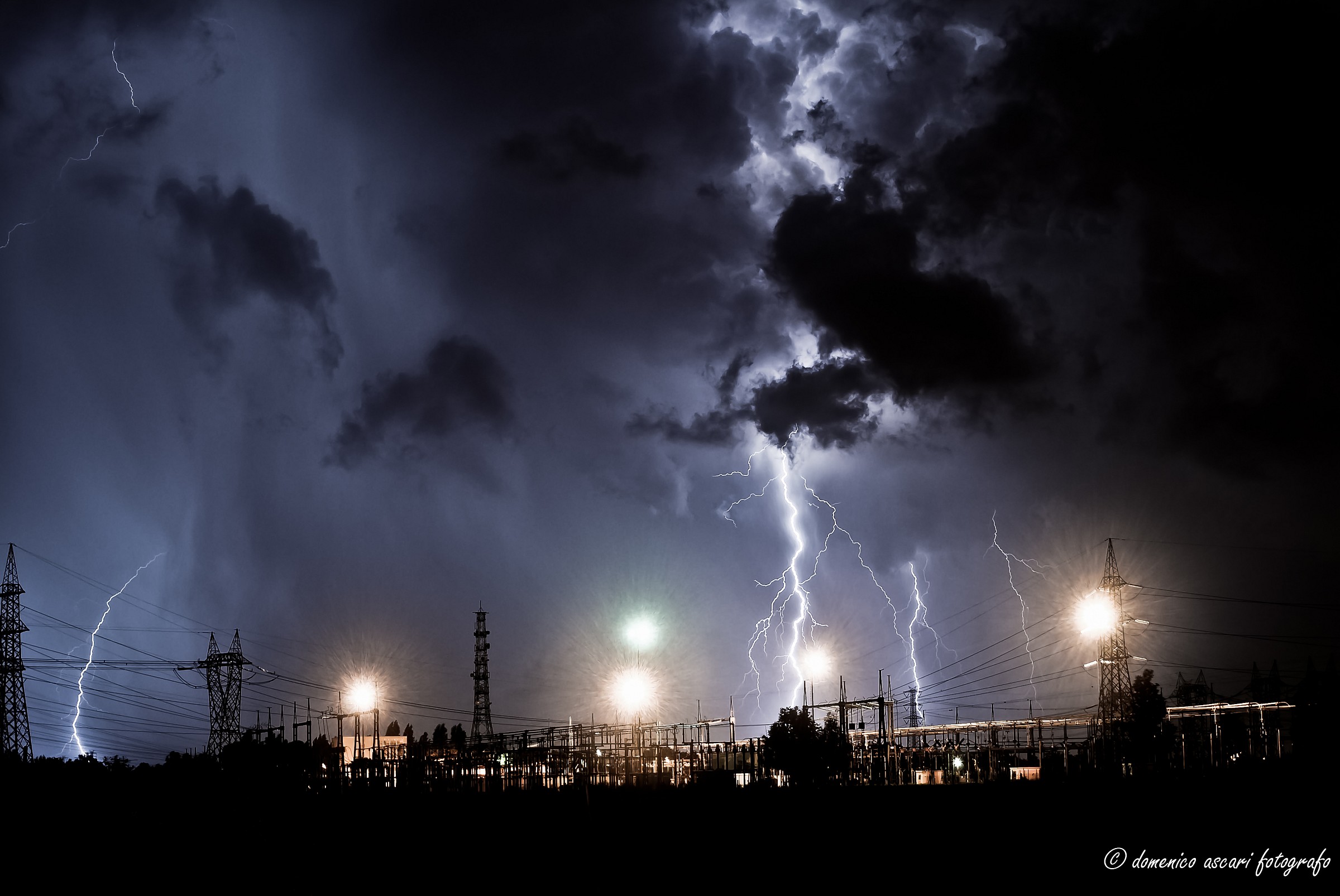 The lights of the power plant