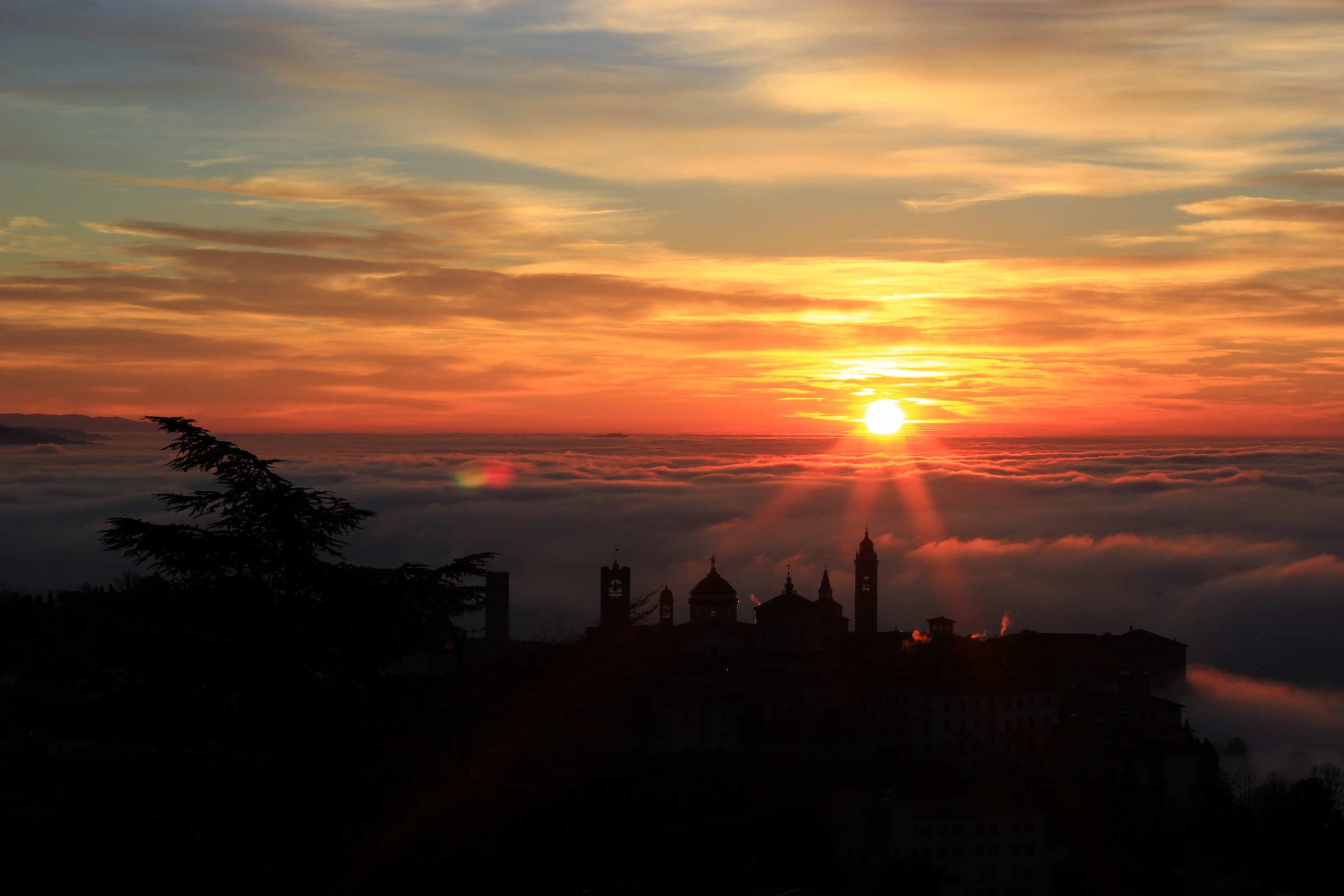 Bergamo, città alta... risveglio invernale.