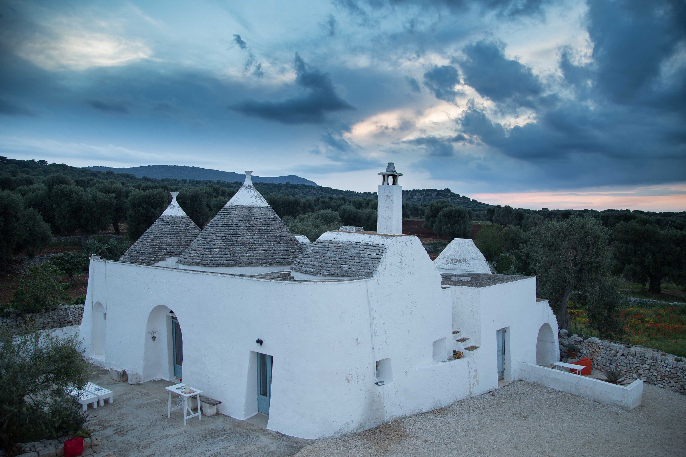 olive and trulli expect rain