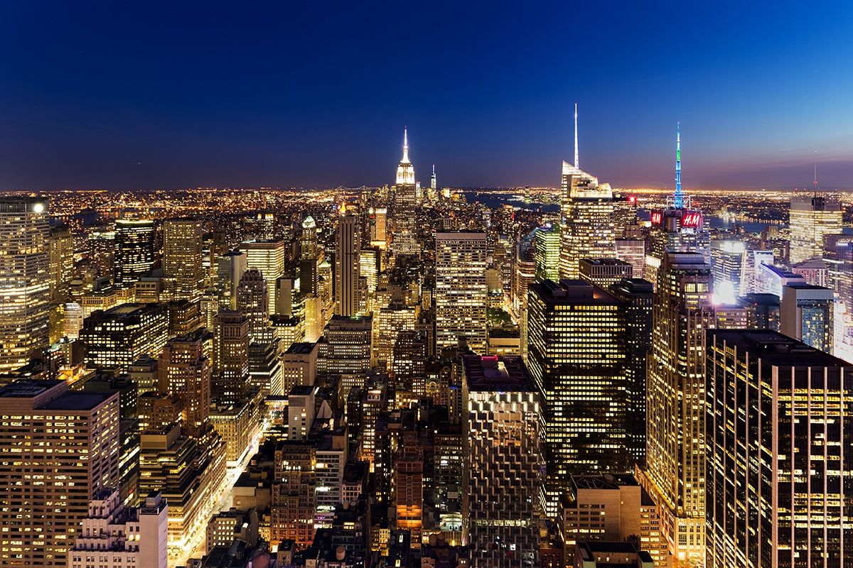 Night view from Rockefeller Center