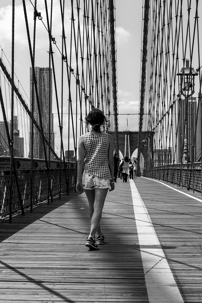 Walking on Brooklyn Bridge