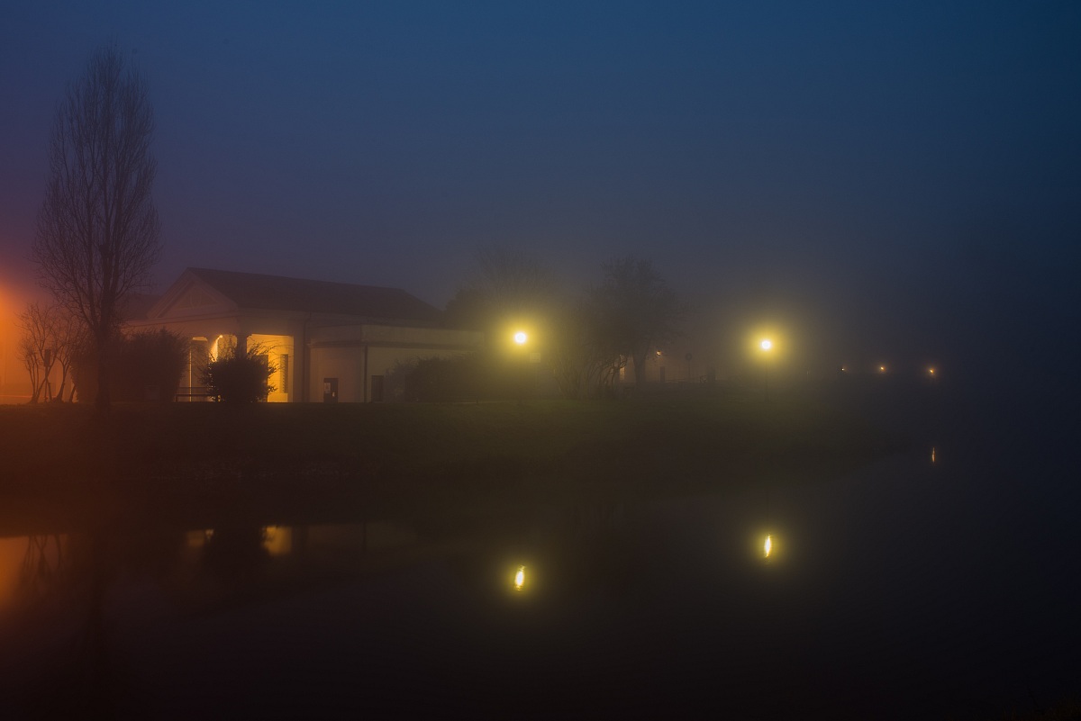 former slaughterhouse with the fog