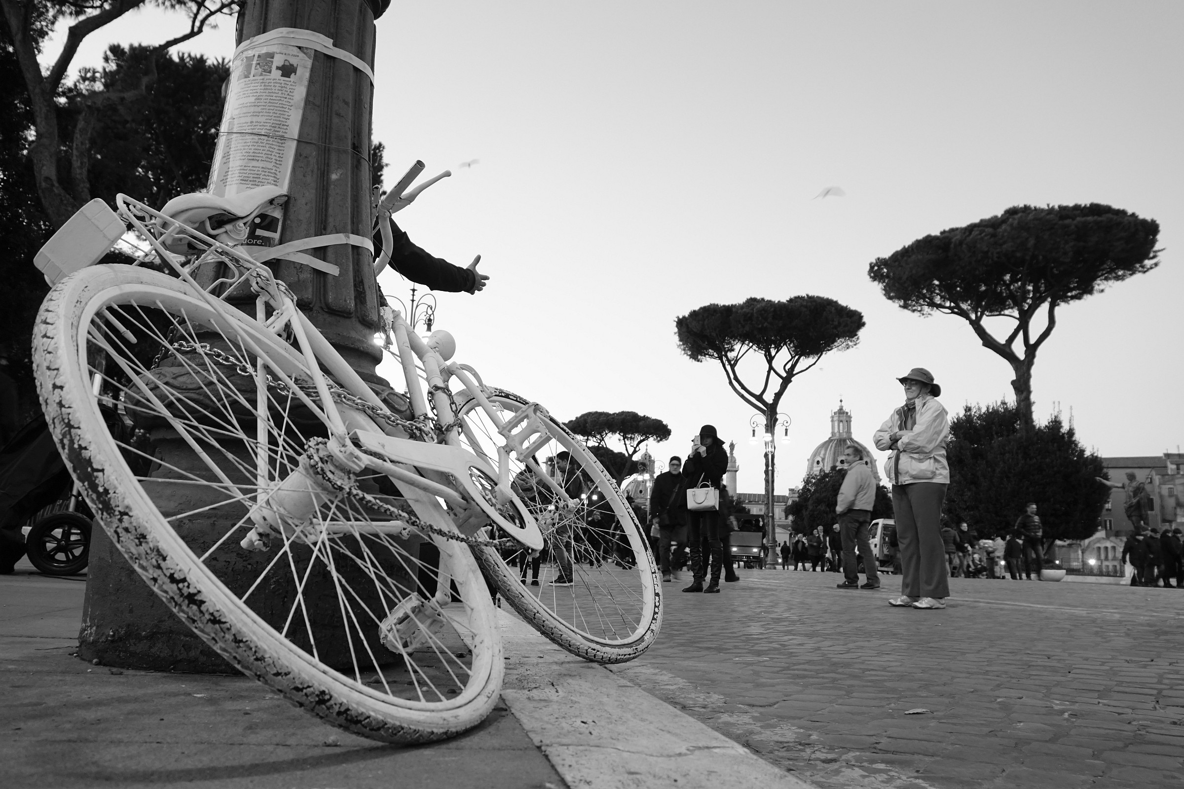 Bici bianca in un nero Natale
