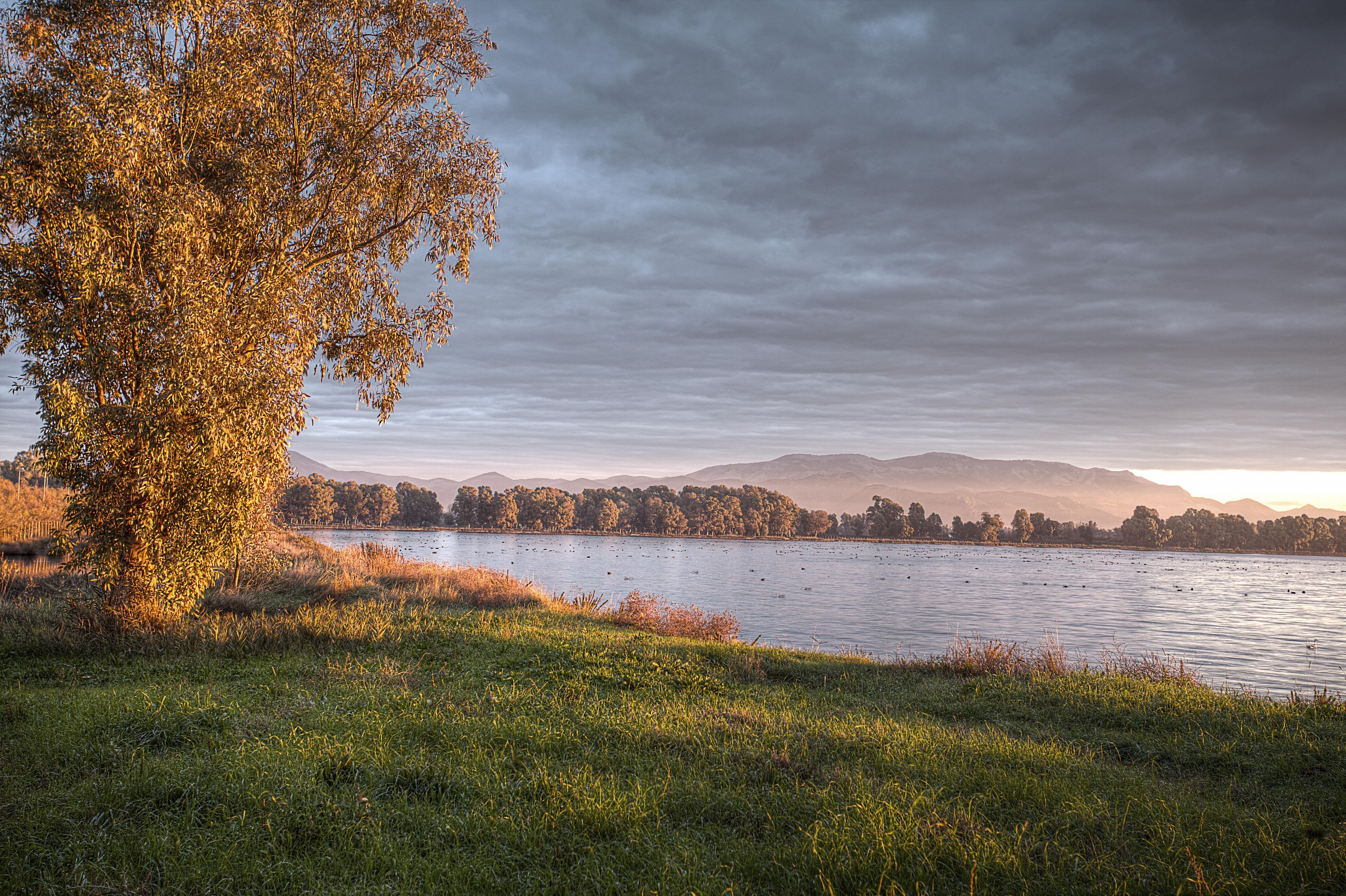 Alba al lago di Fogliano