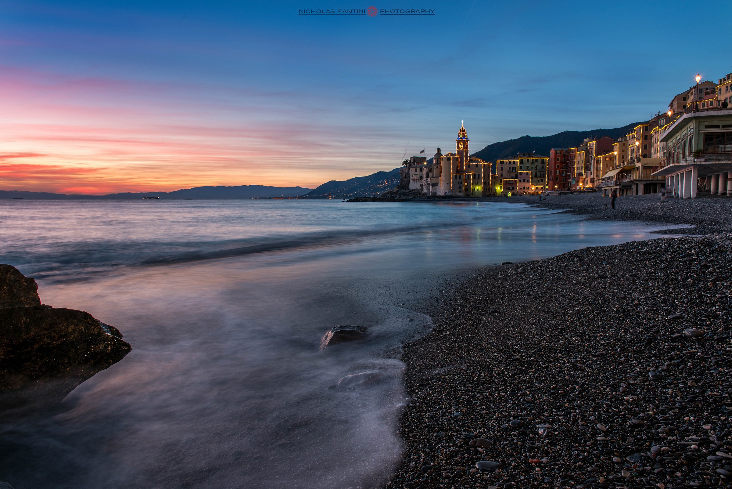 Tramonto invernale a Camogli