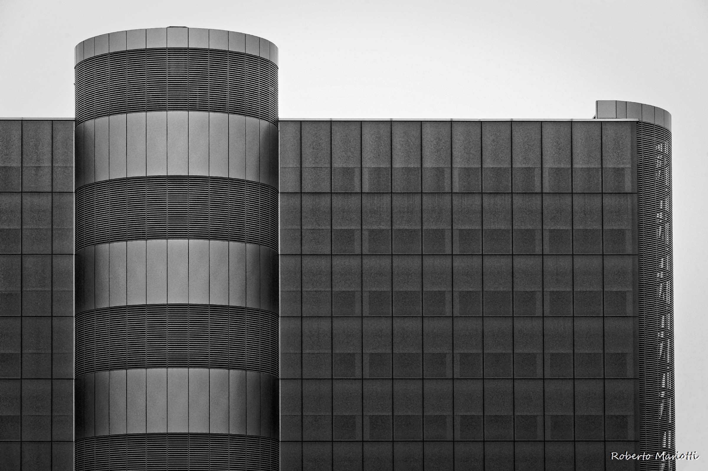 Foggy right B & W facade