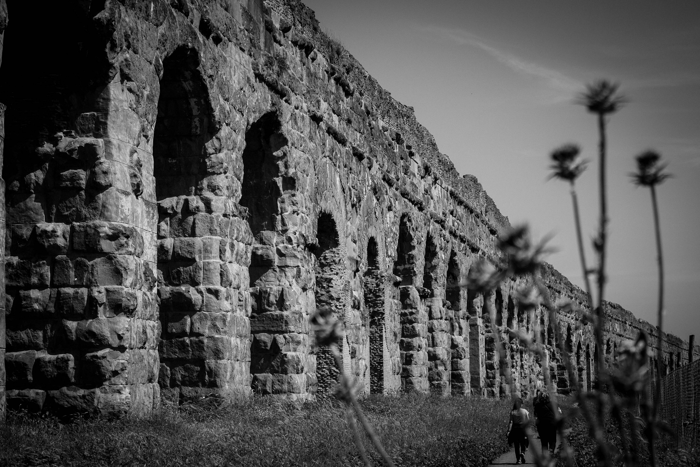 Along the aqueduct