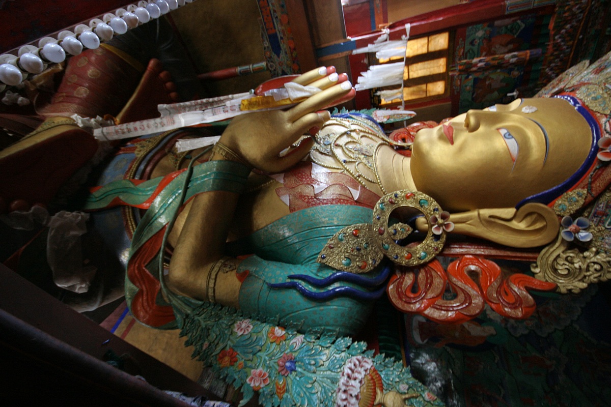 Statue of Maitreya Buddha at Thiksey Monastery, Ladakh