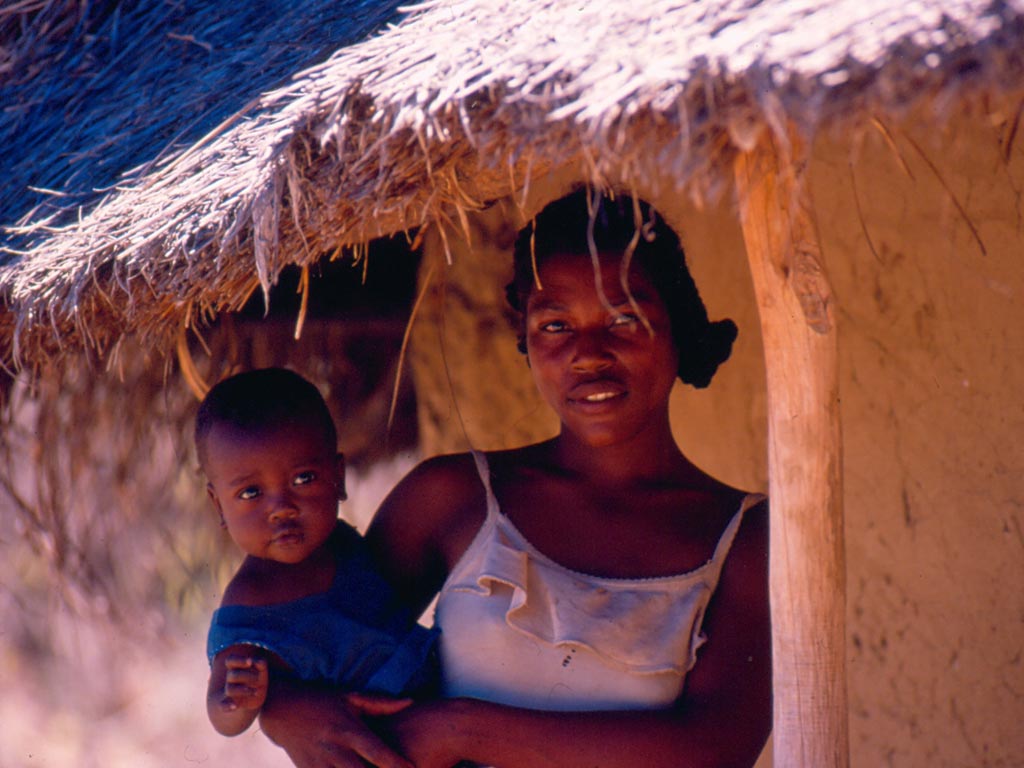 Mom with baby in Madagascar