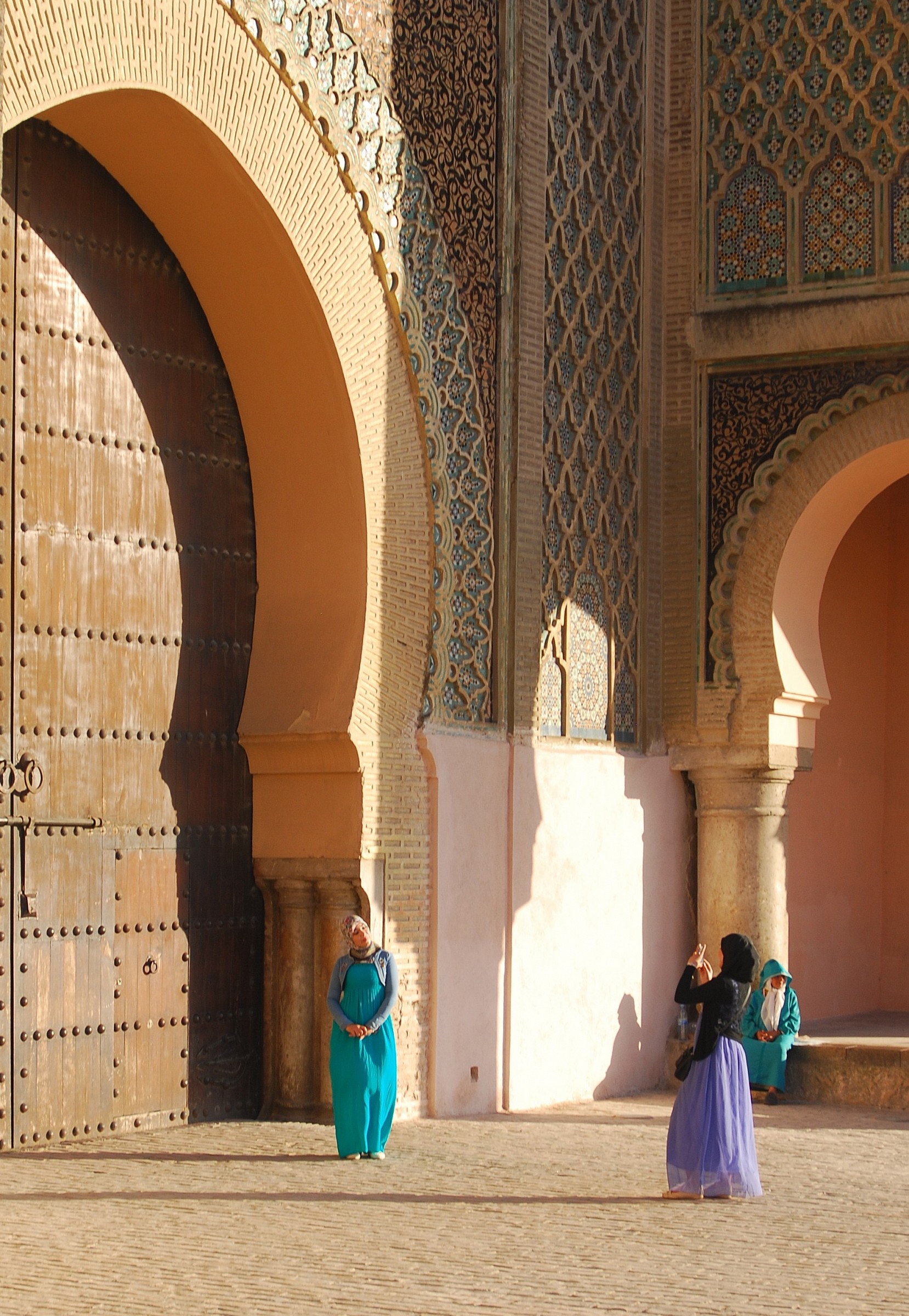 Portrait in front of Bab Mansour, Meknes