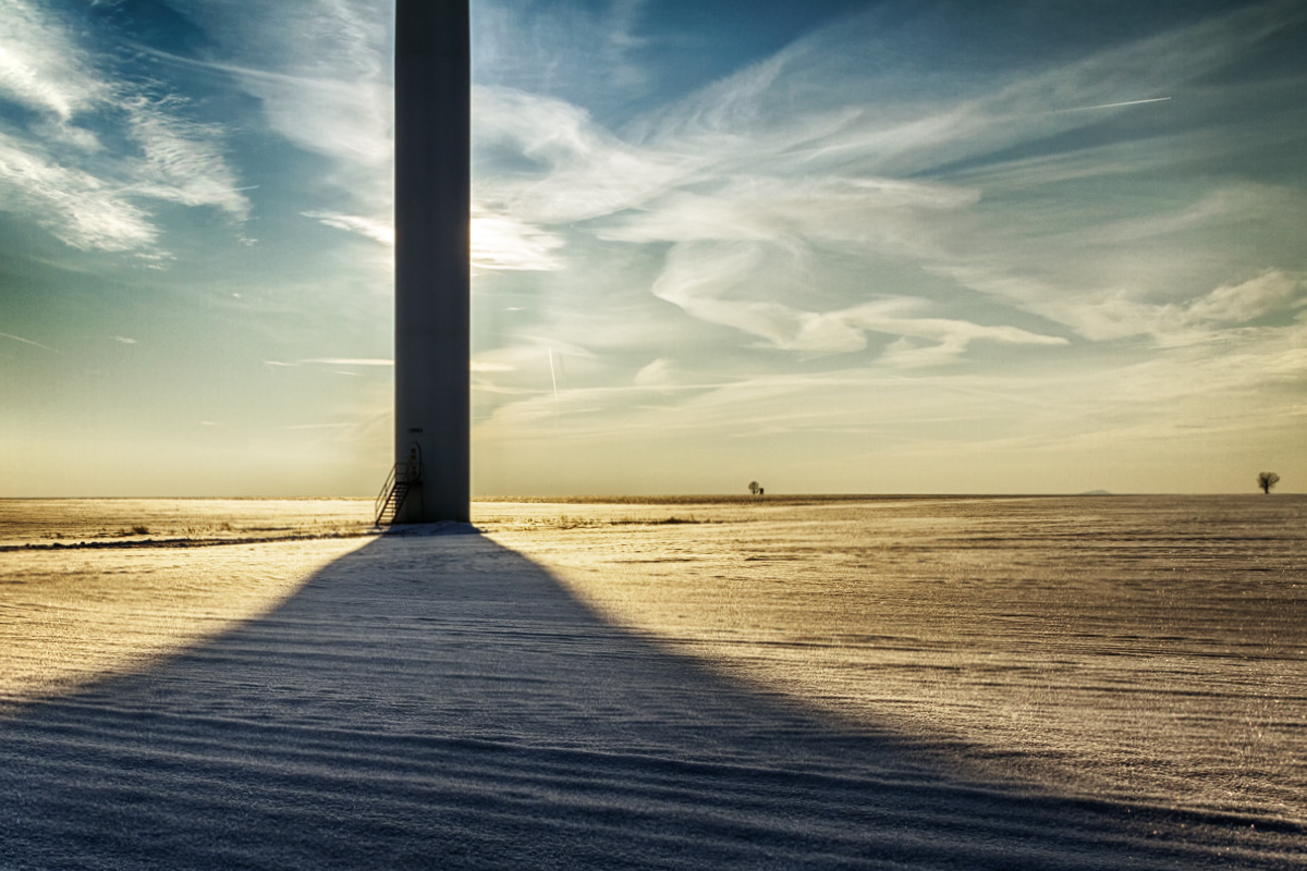 Shadow of the wind energy plant