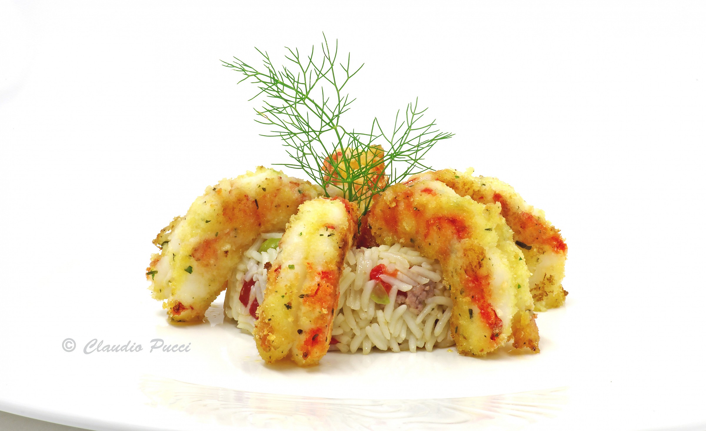 Prawns baked with Greek rice