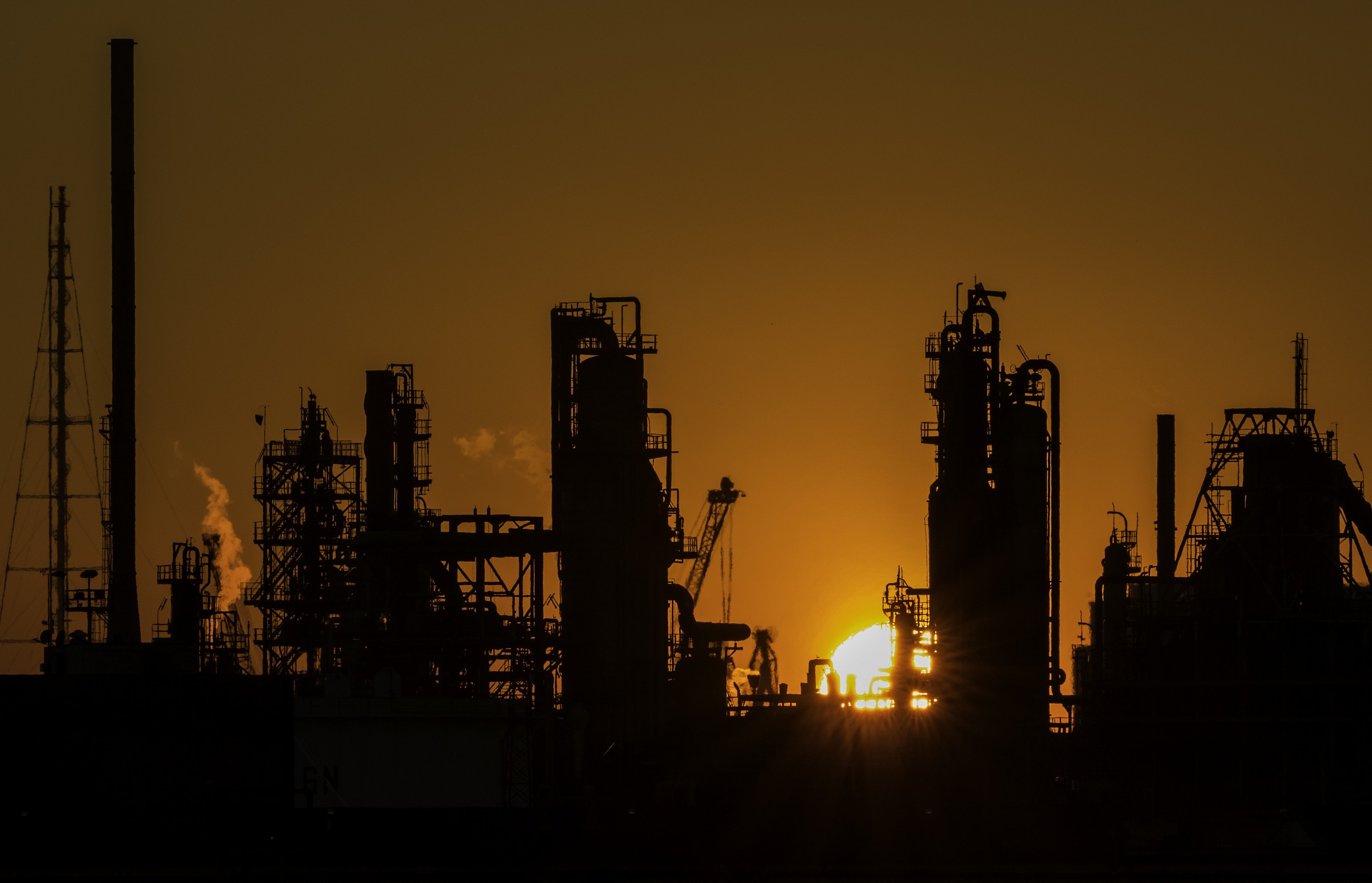 Sunset - Venetian Lagoon - background chemical plant