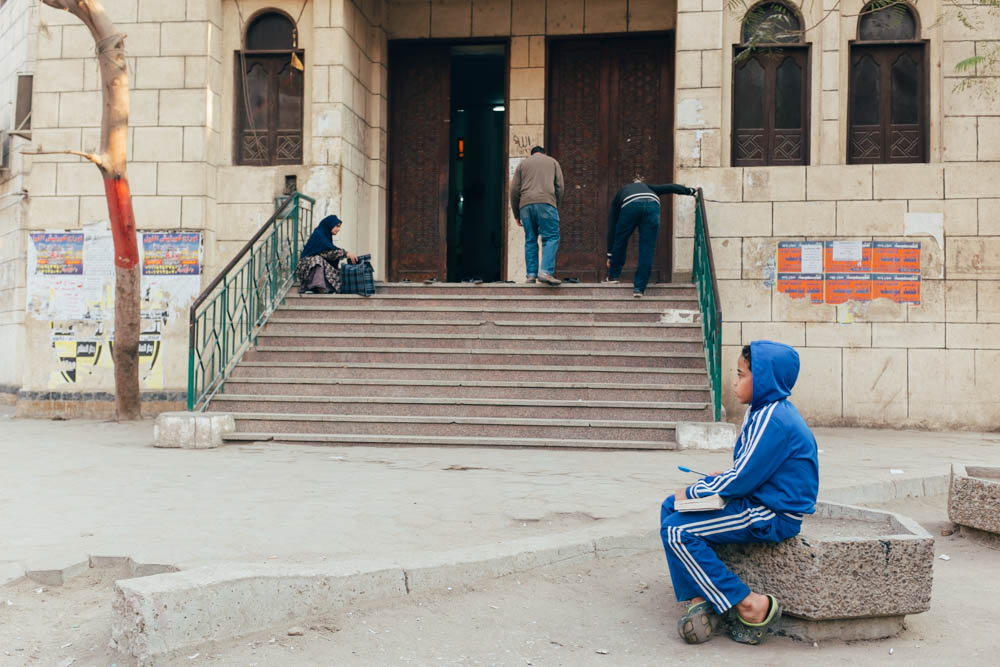 In front of the Mosque