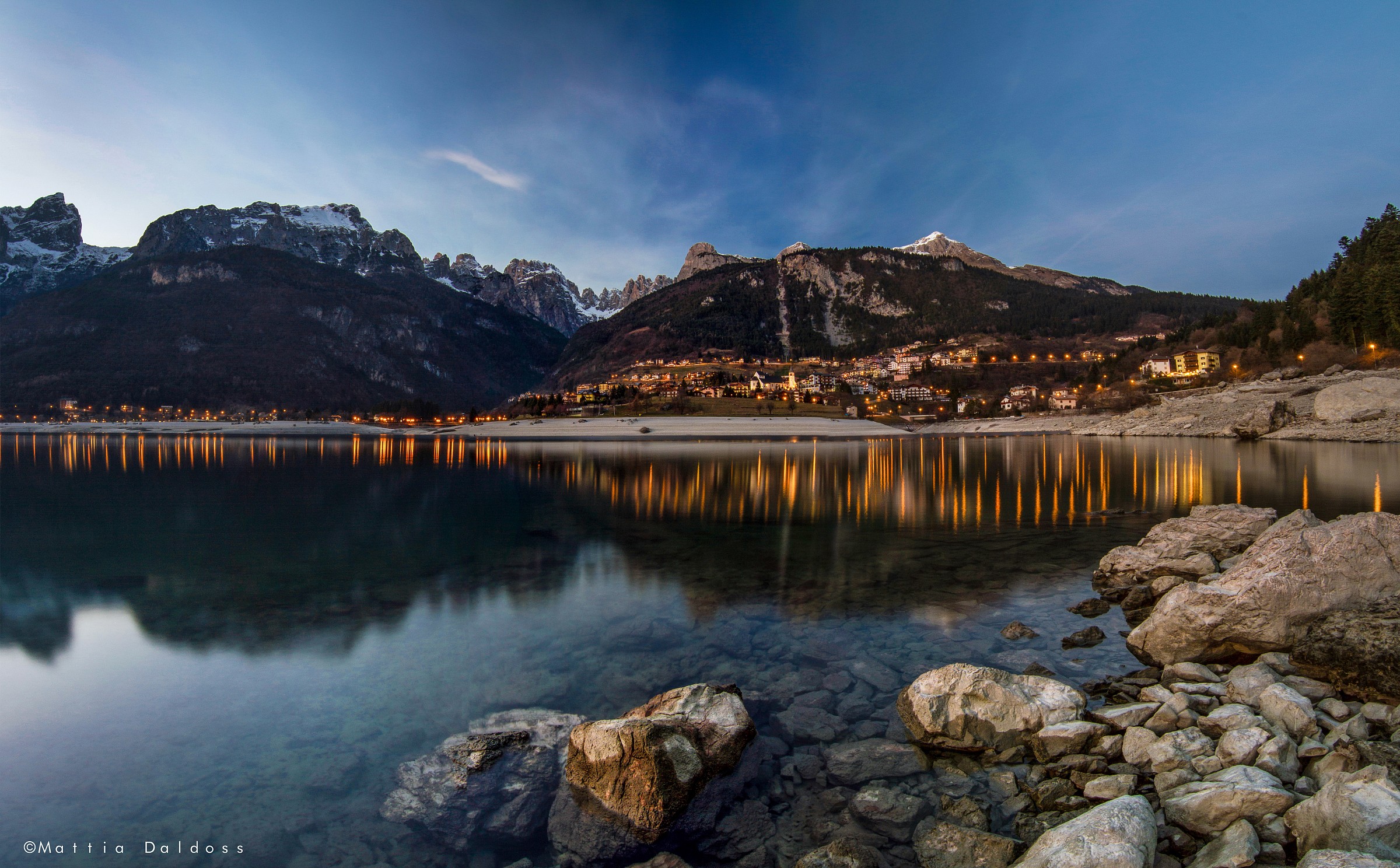 Sunset Molveno Lake