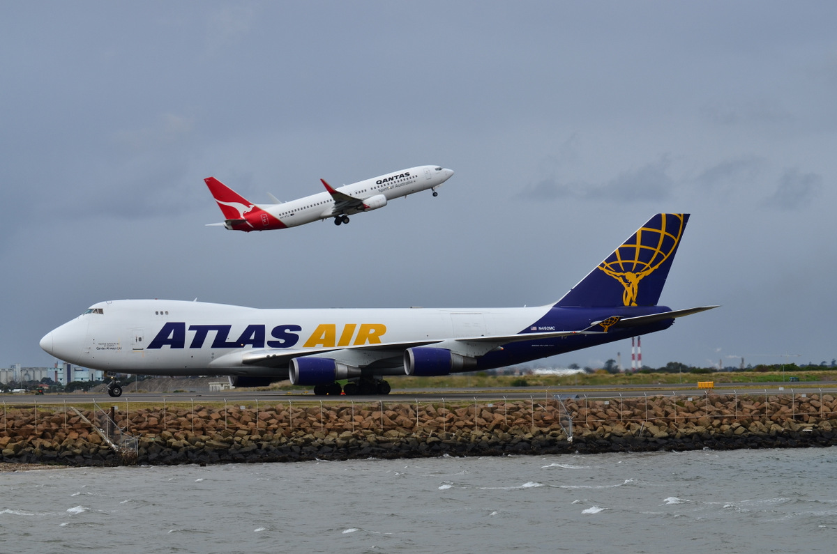 Boeing 747 -400f Cargo  Atlas Air aeroporto di Sydney