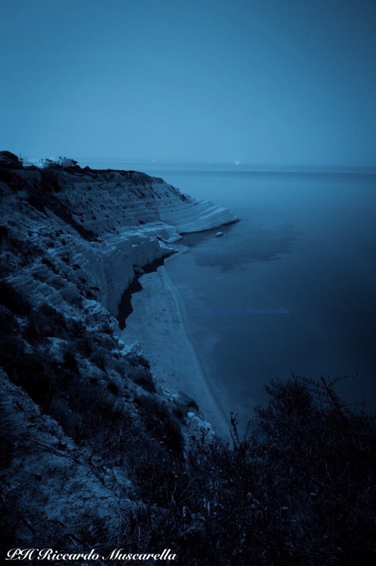 Scala dei Turchi in the moonlight