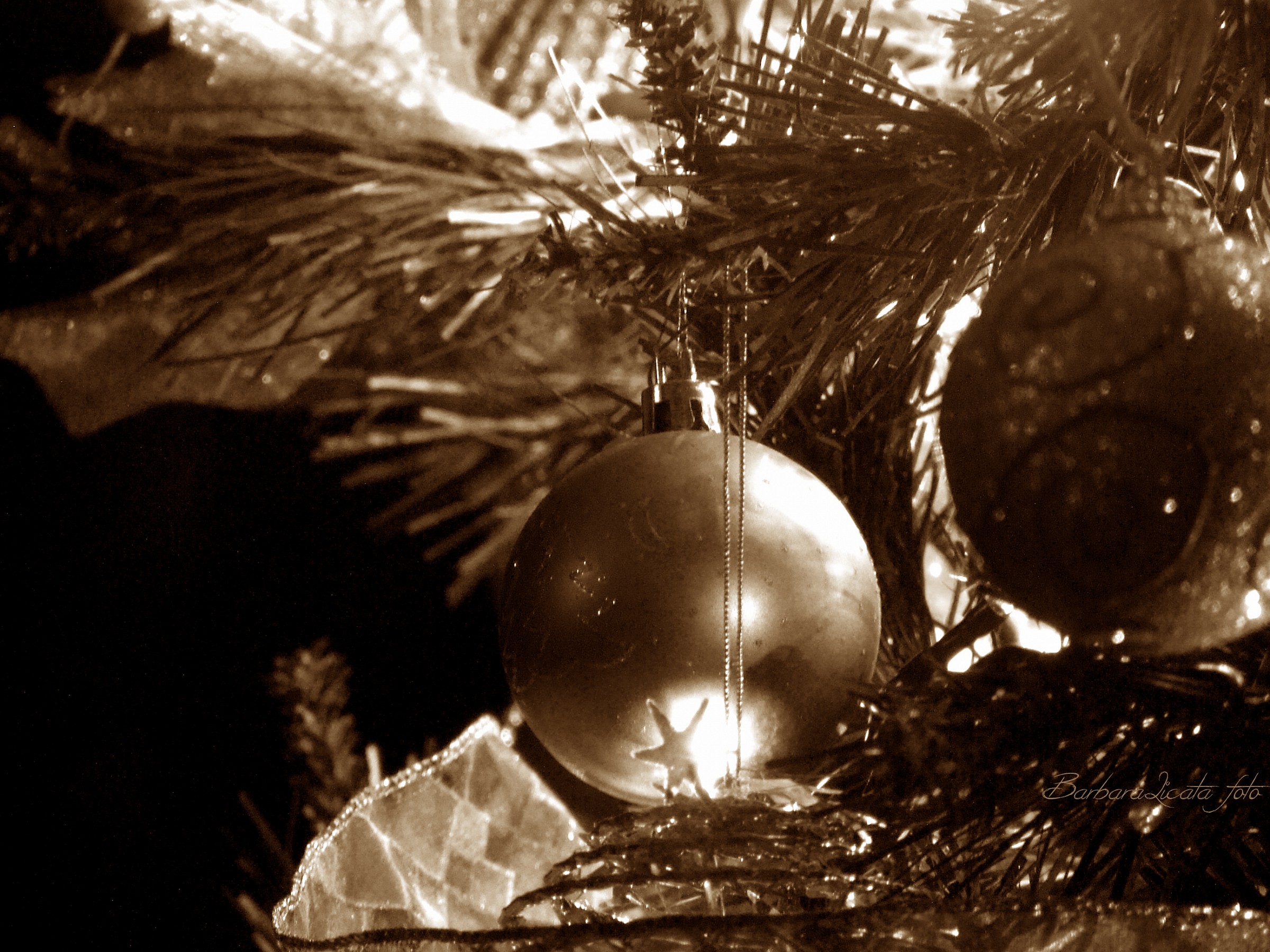 particolare albero di Natale in stile vintage